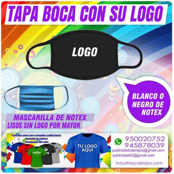 Mascarilla con logo en Iquitos