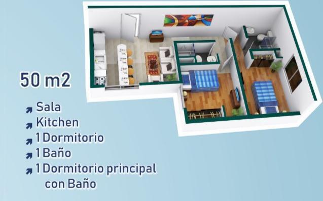 Cerca a Miraflores 50 m² - 60,000 $2 Dorm 2 Baños