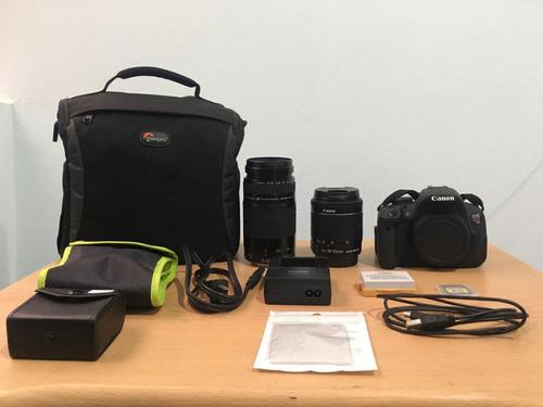 Cámara Canon T5i +lente 18-55mm Y 75-300mm+accesorios