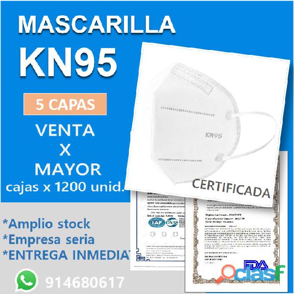 Mascarilla kn95 de 5 capas de proteccion. Certificada