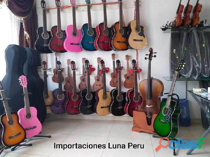 guitarra acustica clasica rosada negra azul natural morado