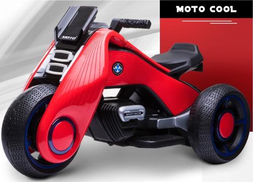 Moto Futurista A Bateria Para Niños Mp3 Usb Led Color Negro
