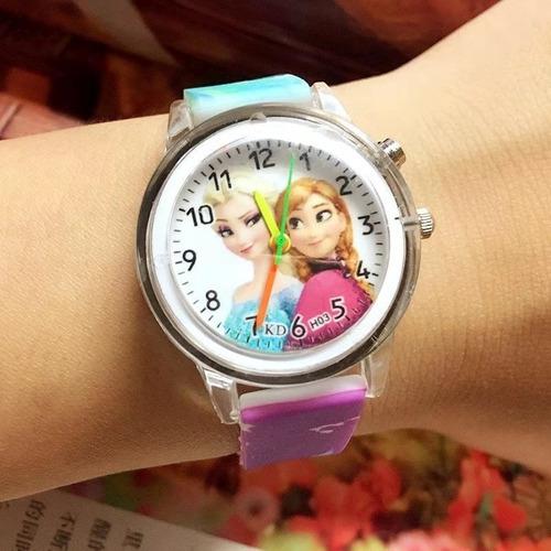 Reloj Princesita Elsa Frozen Luces Color Correa Goma Niña