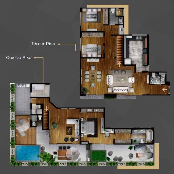 Vendo Duplex en Miraflores, de 287,11 m² con 3 Dorm, 3