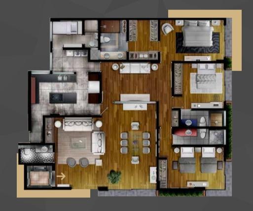 Vendo Flat en Miraflores, de 190 m² 3 Dorm, 3 Baños y 2