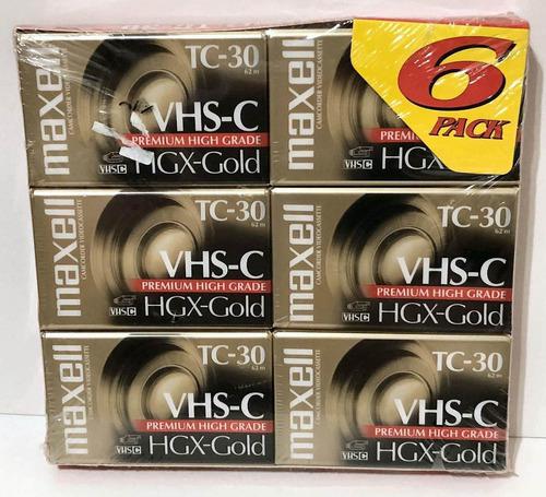 Maxell Videocámara Vhs-c, Hgx-gold Tc-30, 6-pack