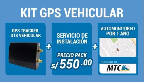 Kit Gps Vehicular (gps + Instalacion + Automonitoreo 1año)