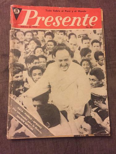Ntigua Revista Presente Portada Haya De La Torre 1962 Apra