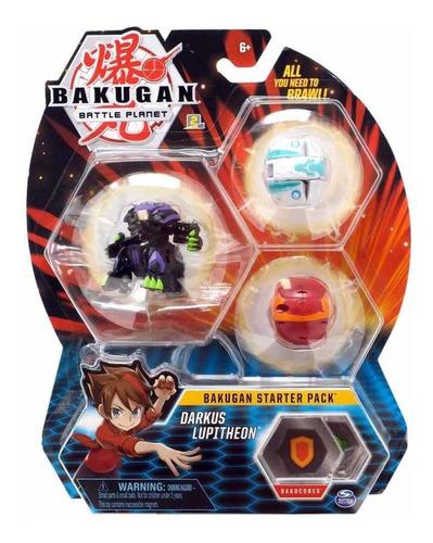 Bakugan Darkus Lupitheon Starter Pack X3 Unidades