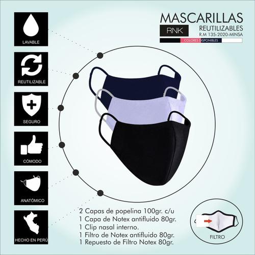 Mascarillas Reutilizables Tapabocas Con Filtros Y Clip Nasal