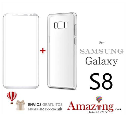 Pack Protector Funda Gel + Vidrio Templado Samsung Galaxy S8