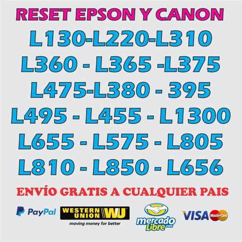 Reset Epson L220 L365 L455 L375 L575 L380 L395 Llicencia-1pc