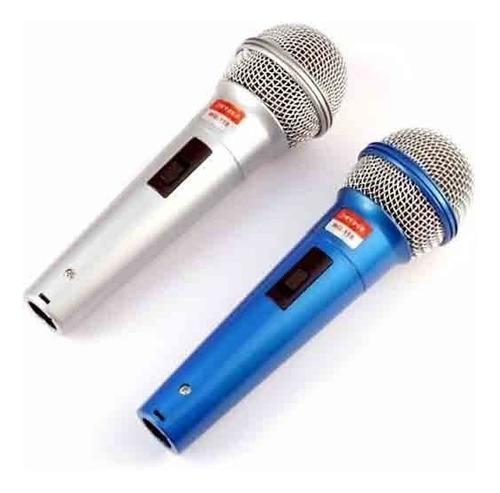 2 Microfonos Alambricos Cable Para Karaoke Profesional Gift