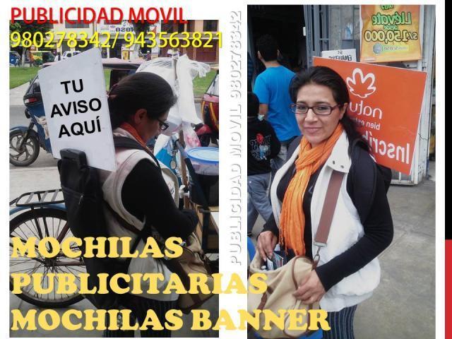 MOCHILAS PUBLICITARIAS BANNER PANCARTA en Lima