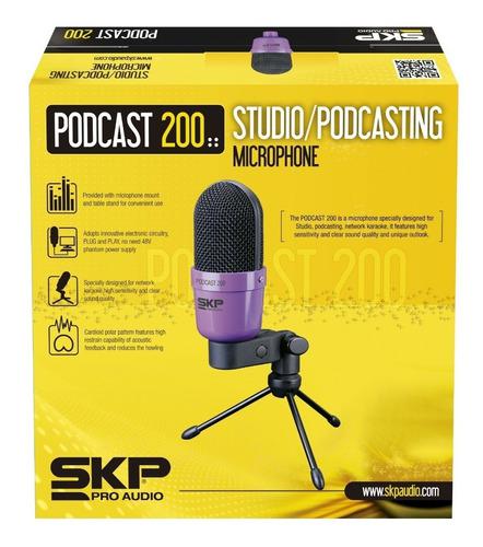 Microfono Studio Podcast-200 Skp Pro Audio - Miniplug