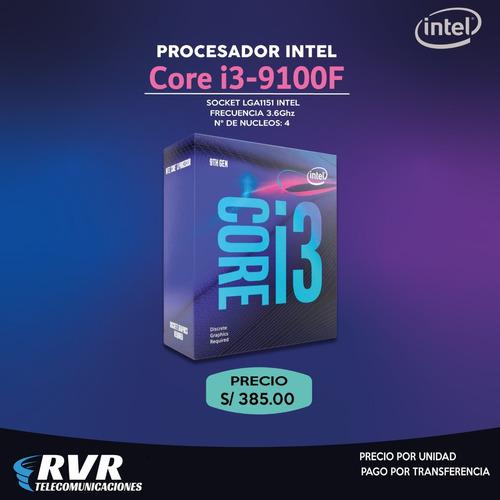 Procesador Intel Core I3-9100f 3.60ghz 6mb Lga1151 | Rvr