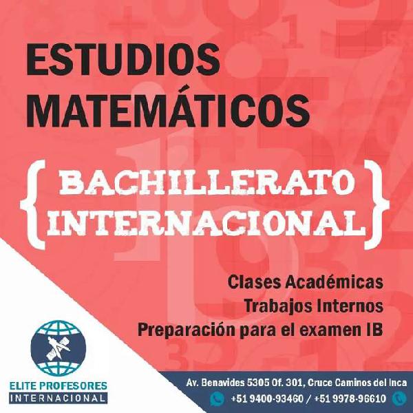 ESTUDIOS MATEMATICOS IB /VERANO 2020/ CLASES PARTICULARES