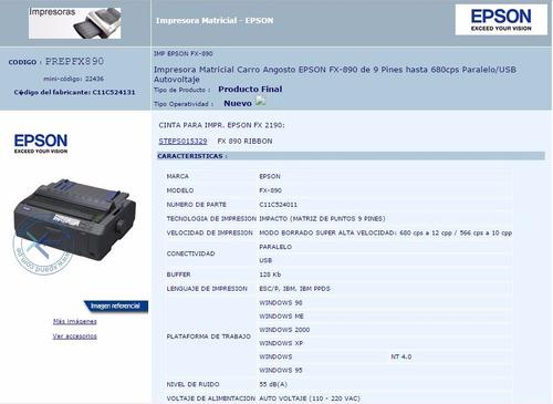 Impresora Matricial Fx-890 Nuevas En Cajas Selladas