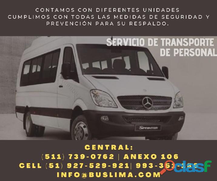 Servicio de traslado de personal en Lima Metropolitana