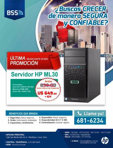 Servidor HP ML30 en Lima