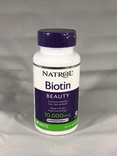 Biotin Biotina Natrol 10000 Caida De Cabello 100 Capsulas