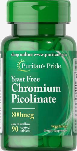Chromium Picolinate Picolinato De Cromo 800 Mcg 90 Tabletas