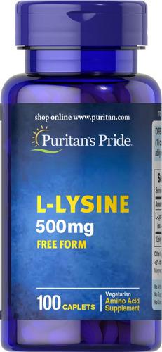 L Lysina 500mg Marca Puritans Pride Contiene 100 Unidades