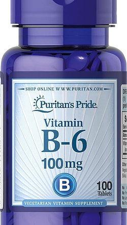 Vitamin B-6 (pyridoxine Hydrochloride) 100 Mg 100 Tabletas