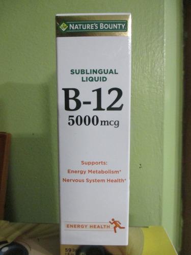 Vitamina B12 De 5000 Mcg En Liquido Marca Natures Boundy