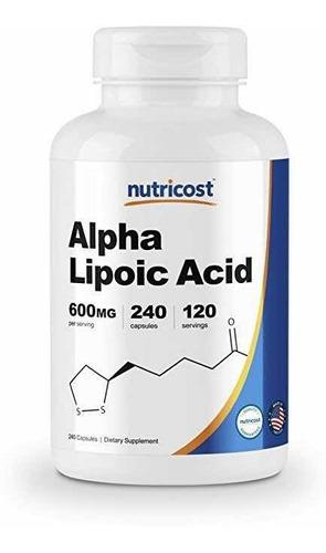 cido Alfa Lipoico Alpha Lipoic Acid 600 Mg Nutricost Usa
