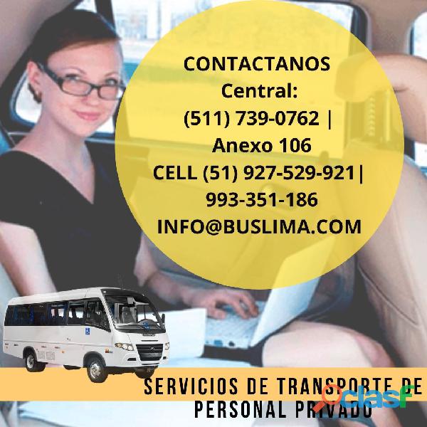 Servicio de transporte de personal privado en Lima Lima
