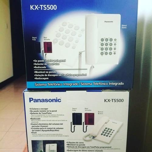 Teléfonos Simples Panasonic Kx-ts500 Color Negro En Caja