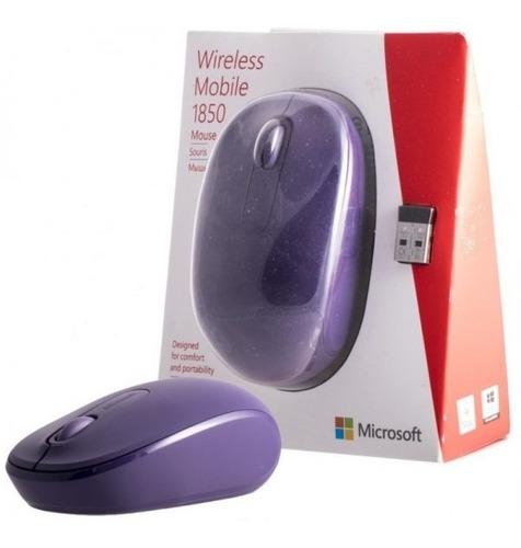 Mouse Inalambrico Microsoft Mobile 1850 Morado