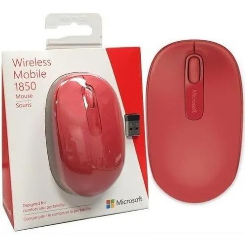 Mouse Inalambrico Microsoft Mobile 1850 Rojo