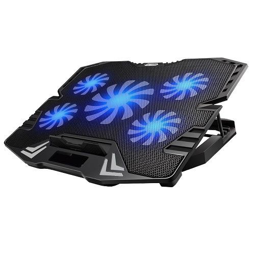 N Cooler Gamer Cybercool Ha-k5 Con 5 Ventiladores Led Azul