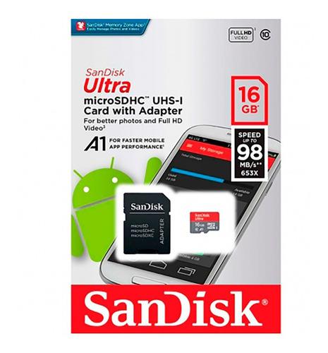 Sandisk Ultra Microsdhc 16gb Class10 U1 A1 98mb/s