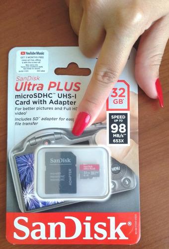 Sandisk Ultra Plus Micro Sdhc 32gb - C10 98mb/s
