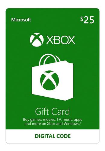 Tarjeta Microsoft Xbox Gift Card 25$