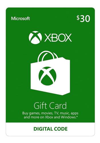 Tarjeta Microsoft Xbox Gift Card 30$