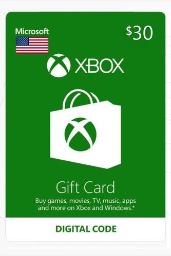 Tarjeta Microsoft Xbox Gift Card 30$ Pe.digital.store