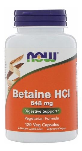 Betaína Hcl 648 Mg De Usa 120 Caps
