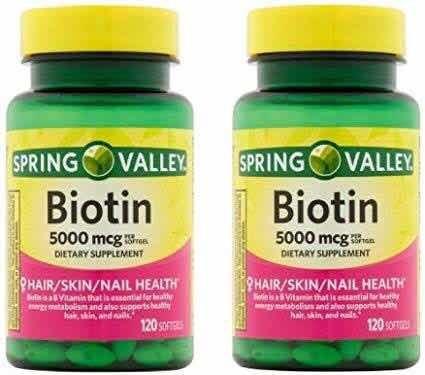 Suplemento Biotina Spring Valley 5000 Mcg 120 Tableta En Gel