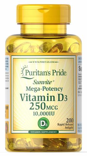 Vitamina D3 10,000 Iu 200 Capsulas En Stock
