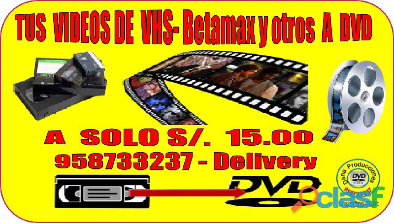 Conversion VHS BETAMAX y OTROS A DVD