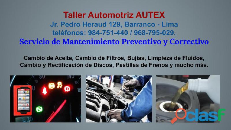 Mantenimiento para Vehículos Taller Automotriz AUTEX