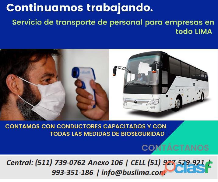 Servicio de transporte de Personal en Lima. Para Empresas.