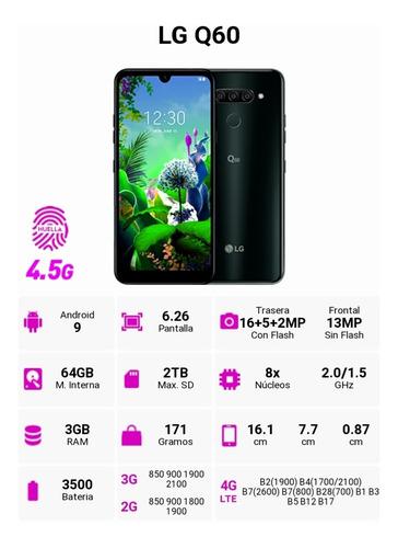 Celular LG Q60 Negro Equipo Nuevo Con Todos Sus Accesorios