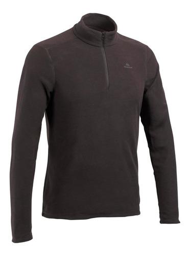 Polera Polar Quechua Mh100 Hombre Negro