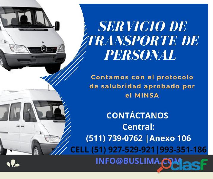 Servicios de transporte para empresas en LIMA Con