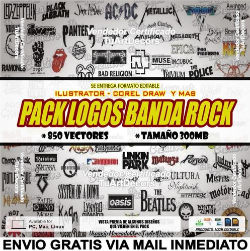 Pack Logos Bandas De Rock Vectores Para Estampados Y Corte